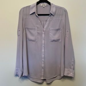Express Lavender Button Down Shirt